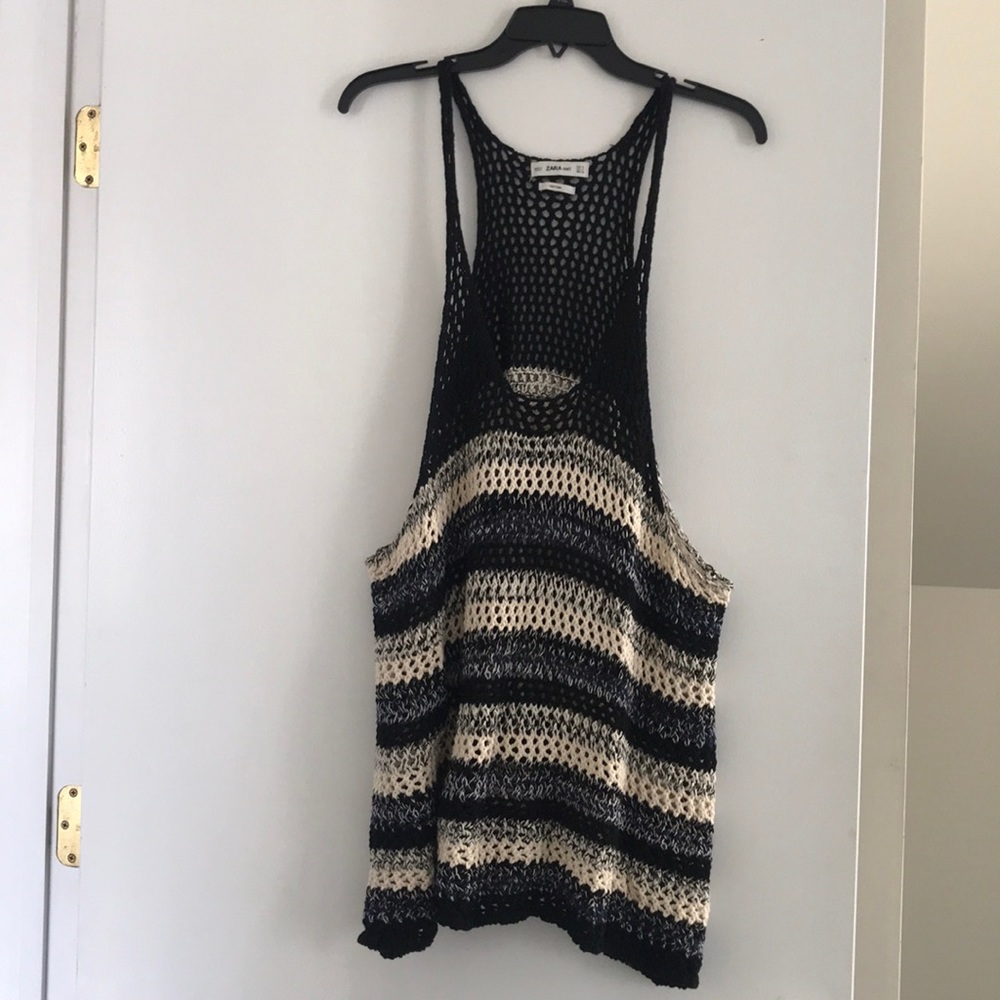 Zara knit racer back swing top oversized